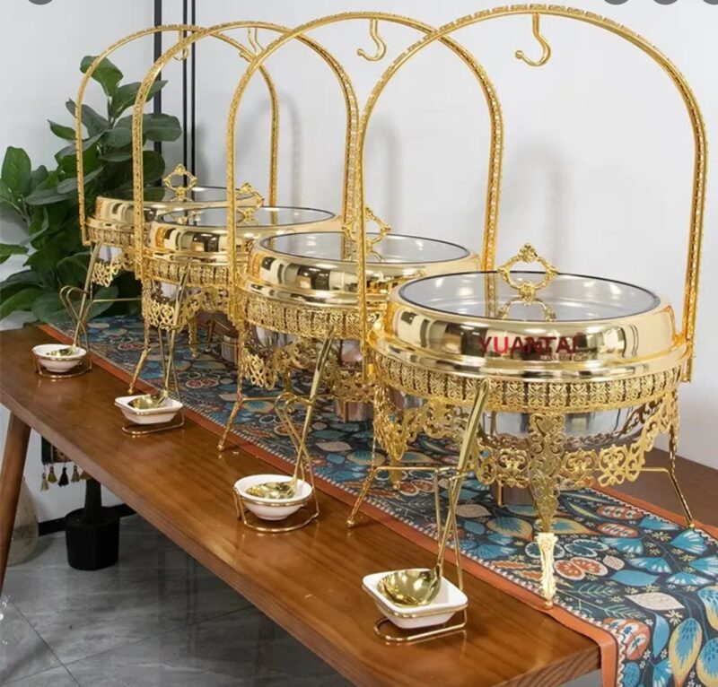 Golden Hanging Cover Luxury Chaffing Dishes - Image 3