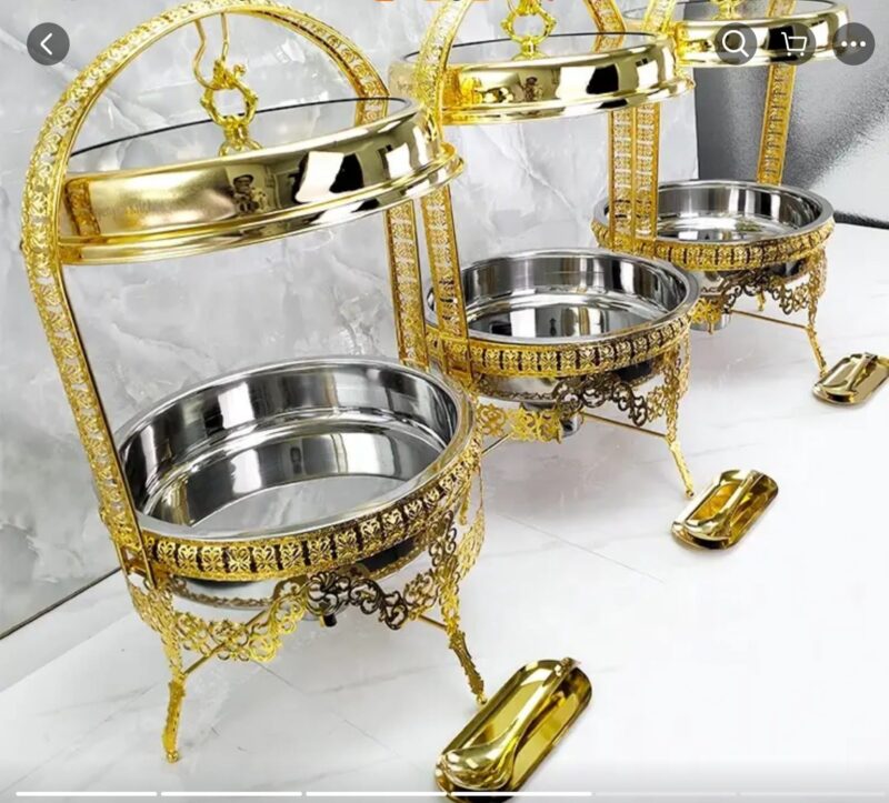 Golden Hanging Cover Luxury Chaffing Dishes - Image 5