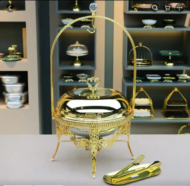 Golden Hanging Cover Luxury Chaffing Dishes - Image 6