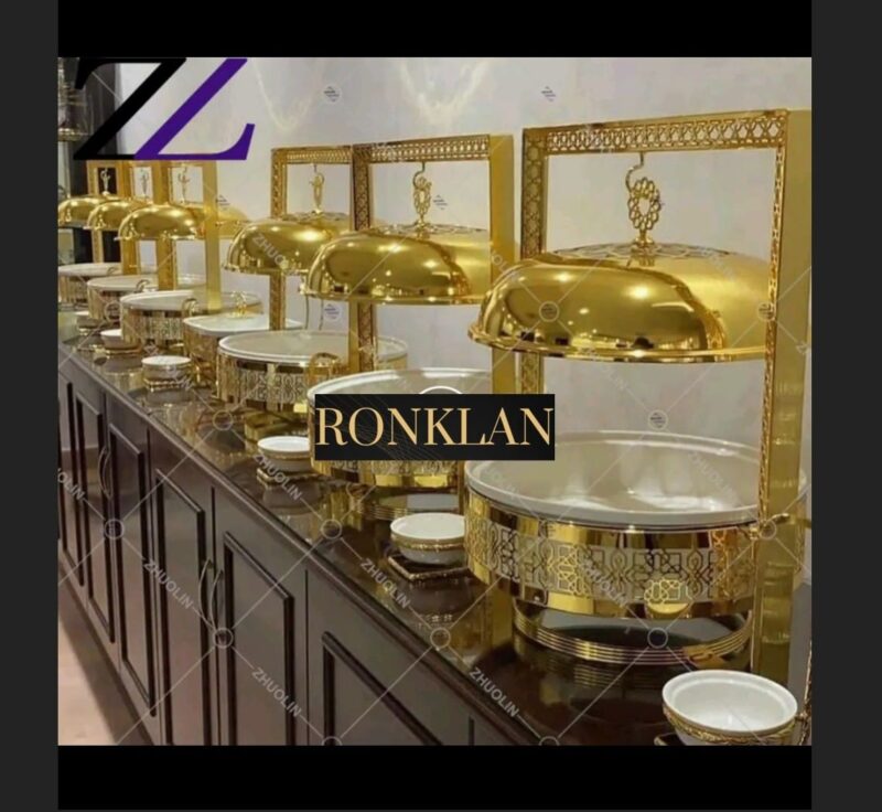 Royal Stainless Steel Hanging Dome Golden Chaffing Dishes - Image 3